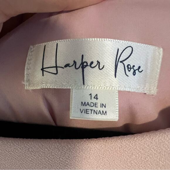 New Harper Rose Blush Mauve Pink Knee Length Bell Sleeve Dress Women's size 14 - Picture 5 of 5
